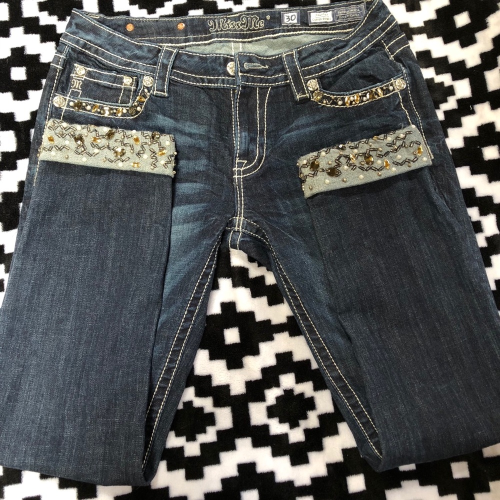Miss Me cuffed skinny jeans/capris